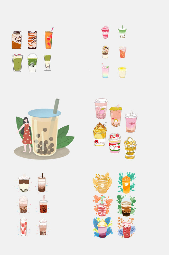手绘奶茶