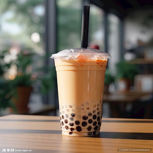 珍珠奶茶摄影图