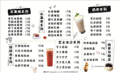 奶茶菜单