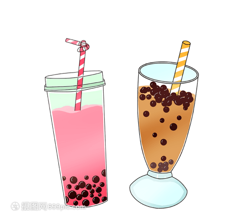 手绘珍珠奶茶