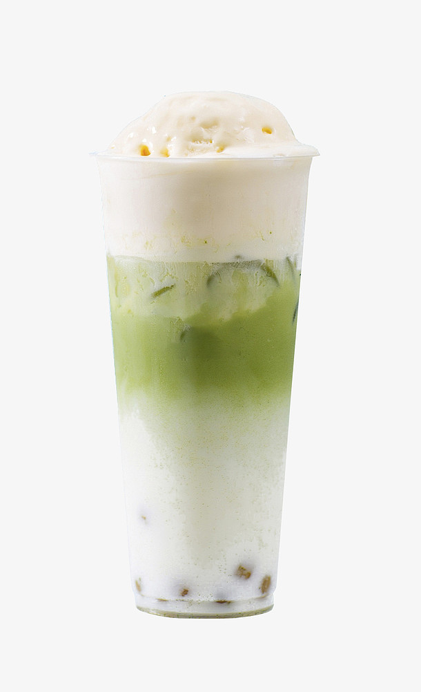 抹茶冰激凌奶茶实物高清素材 产品实物 分.