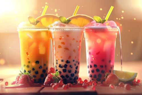 甜美的珍珠奶茶饮品摄影图片 创意海报