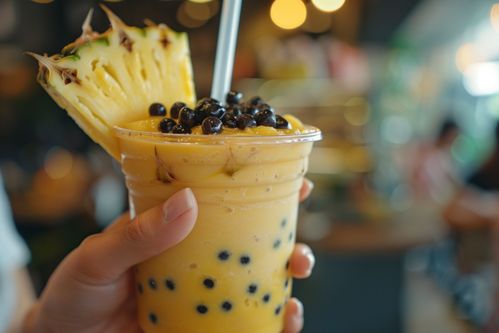 香浓的杨枝甘露奶茶饮品摄影图片 创意海报