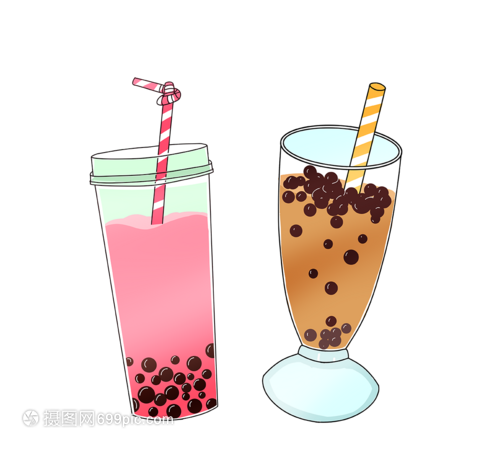 手绘珍珠奶茶